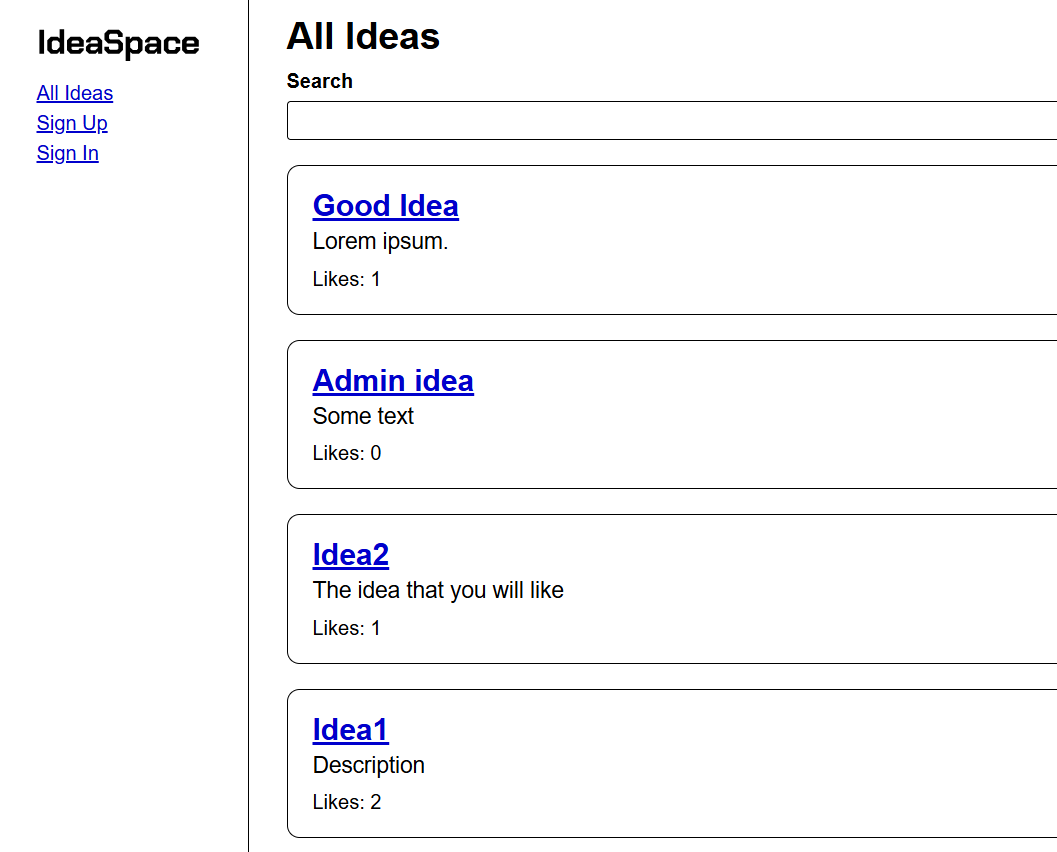 Project Idea Space