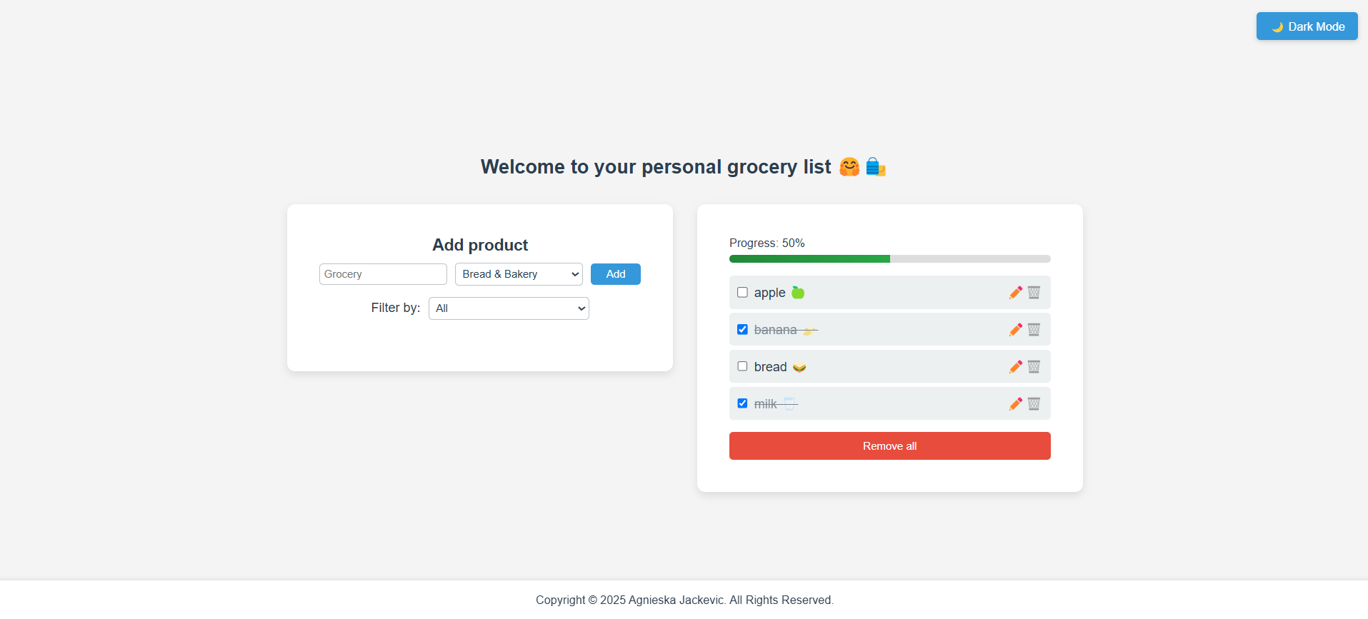 Project Grocery List App